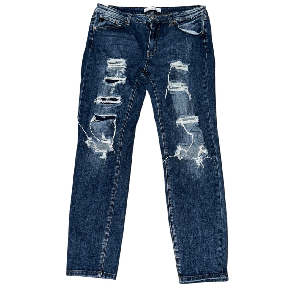 NWOT KanCan Distressed Skinny Ankle Jeans Womens 13/30 Stretch Denim Mid Rise